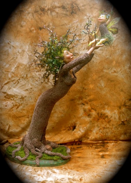 Mother & Daughter dryads: featured in Art Doll Quarterly Feb - April 2015 issue